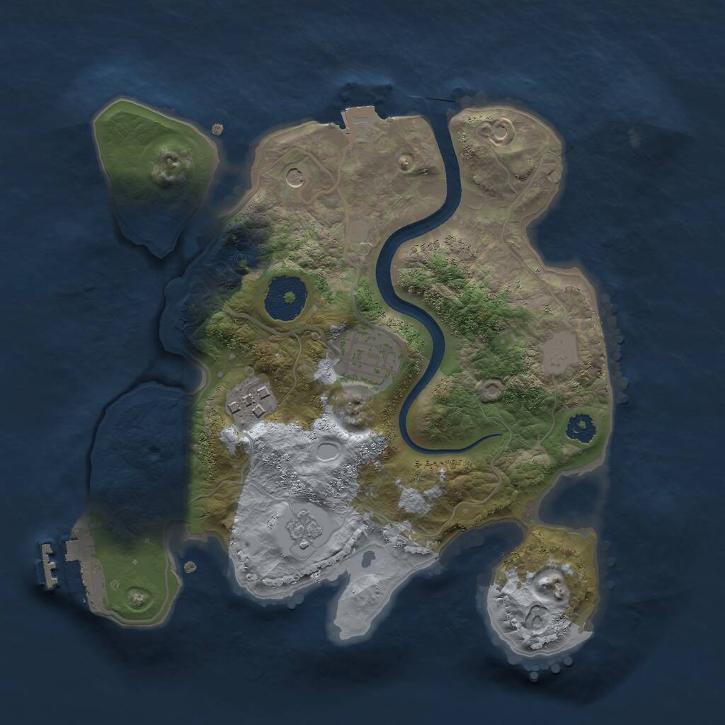Rust Map: Procedural Map, Size: 2500, Seed: 67815, 6 Monuments