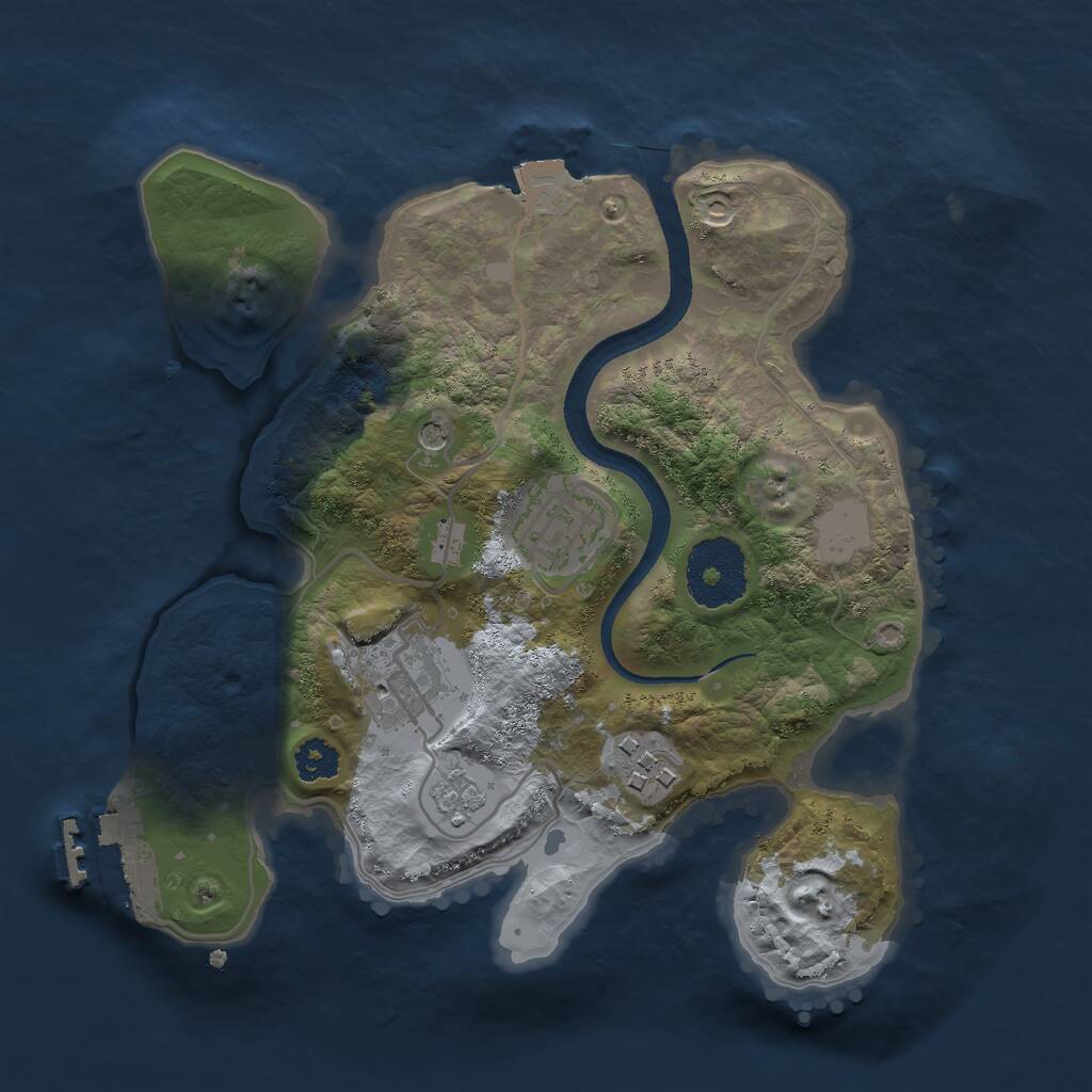 Rust Map: Procedural Map, Size: 2500, Seed: 67815, 7 Monuments