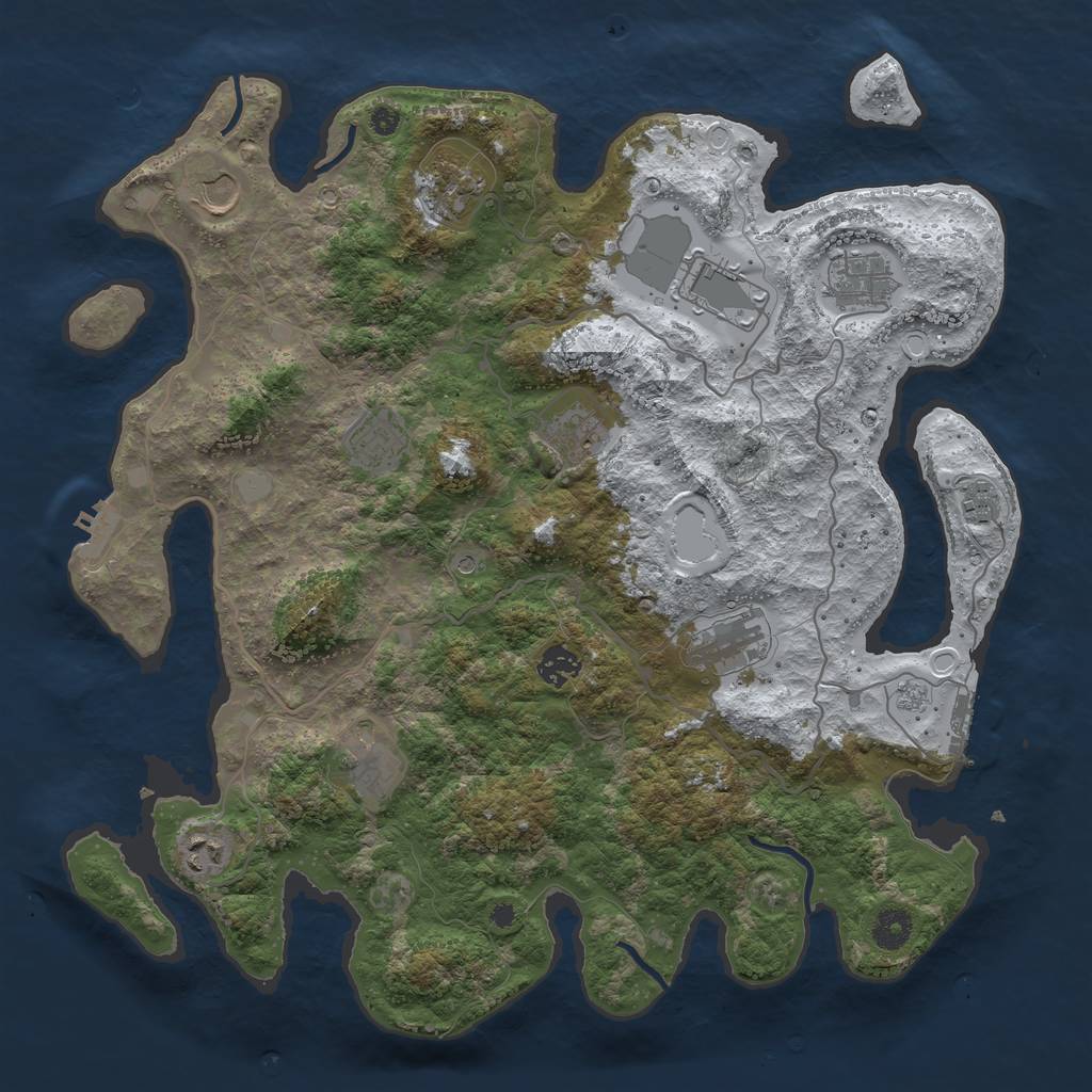 Rust Map: Procedural Map, Size: 4000, Seed: 268249260, 20 Monuments