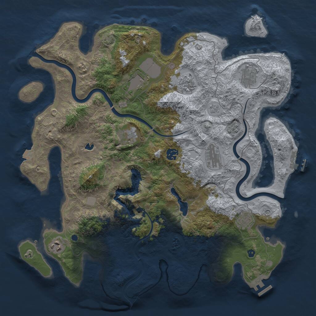 Rust Map: Procedural Map, Size: 4000, Seed: 268249260, 15 Monuments