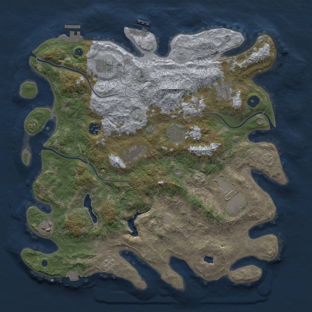 Rust Map: Procedural Map, Size: 4050, Seed: 74198938, 14 Monuments