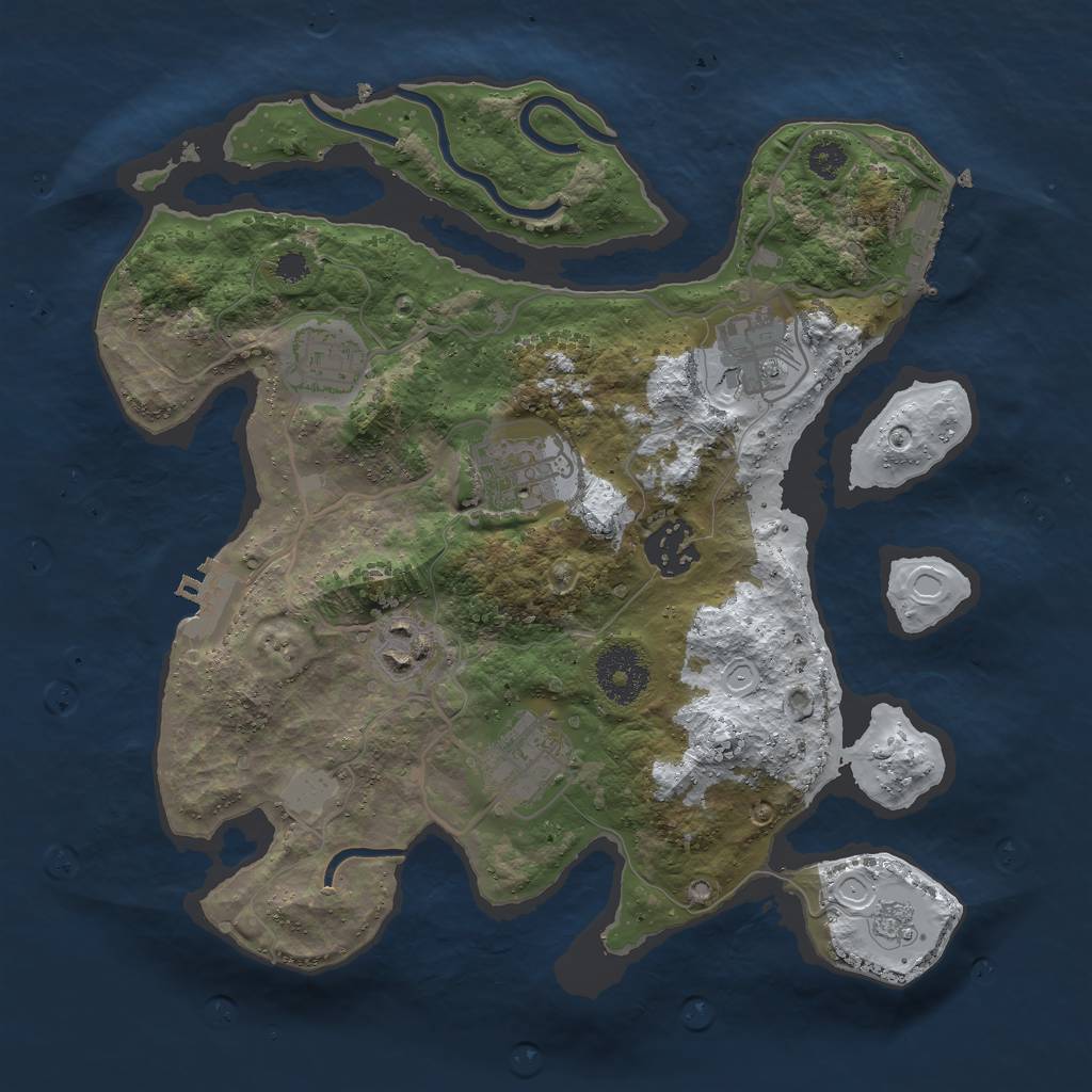 Rust Map: Procedural Map, Size: 3000, Seed: 84332, 14 Monuments