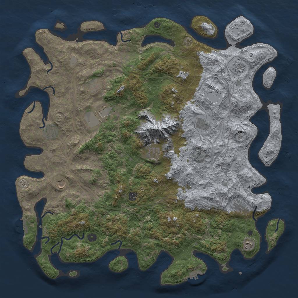 Rust Map: Procedural Map, Size: 5000, Seed: 45912569, 20 Monuments