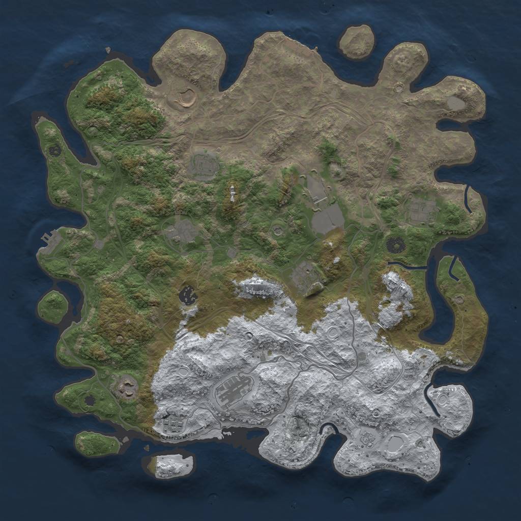 Rust Map: Procedural Map, Size: 4250, Seed: 85413216, 19 Monuments