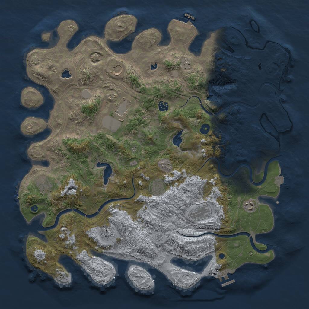 Rust Map: Procedural Map, Size: 4500, Seed: 54964, 15 Monuments