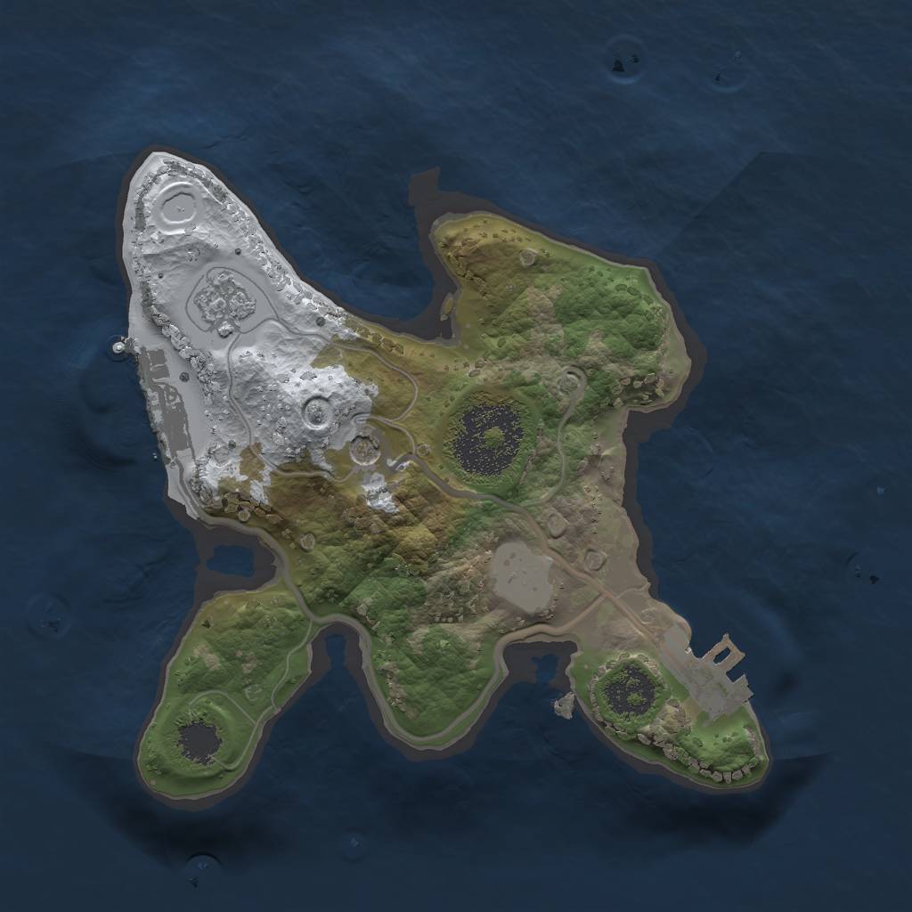 Rust Map: Procedural Map, Size: 1900, Seed: 55, 9 Monuments