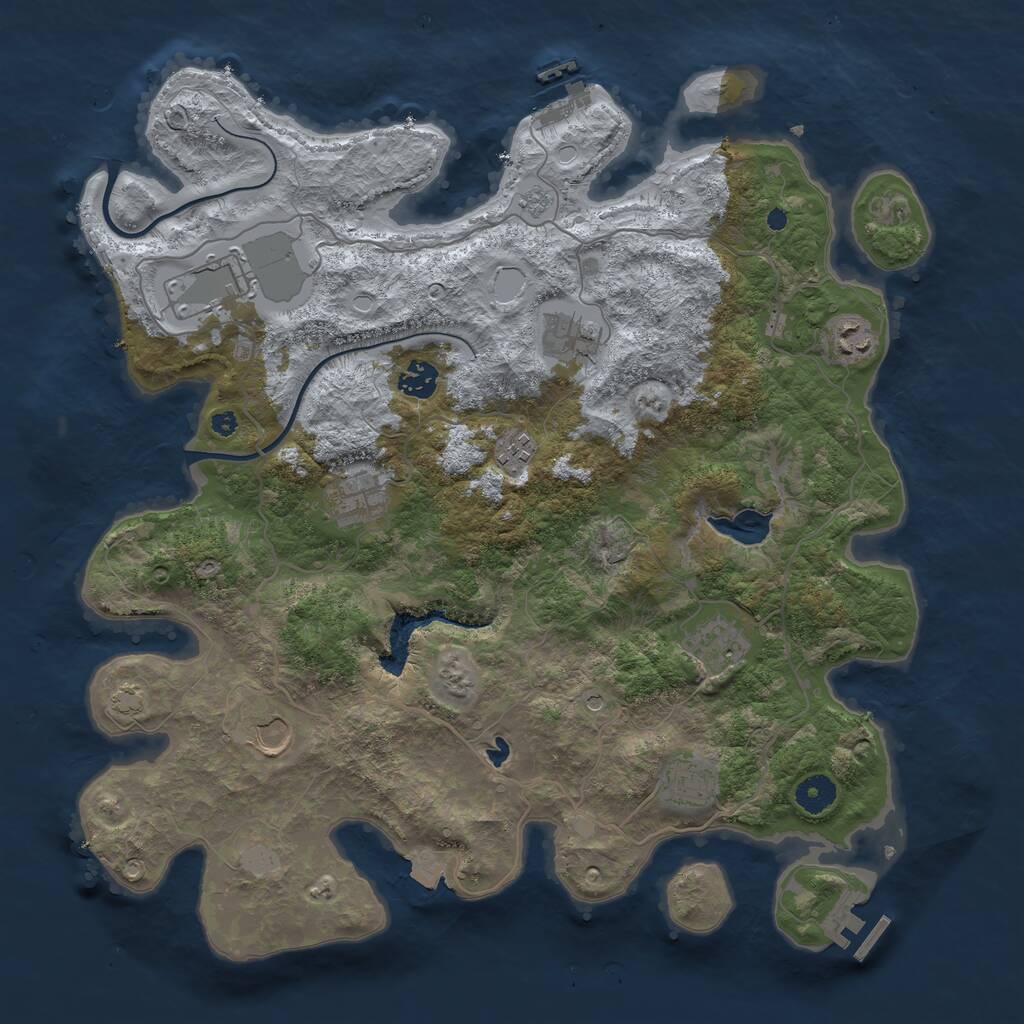Rust Map: Procedural Map, Size: 4000, Seed: 699337919, 15 Monuments