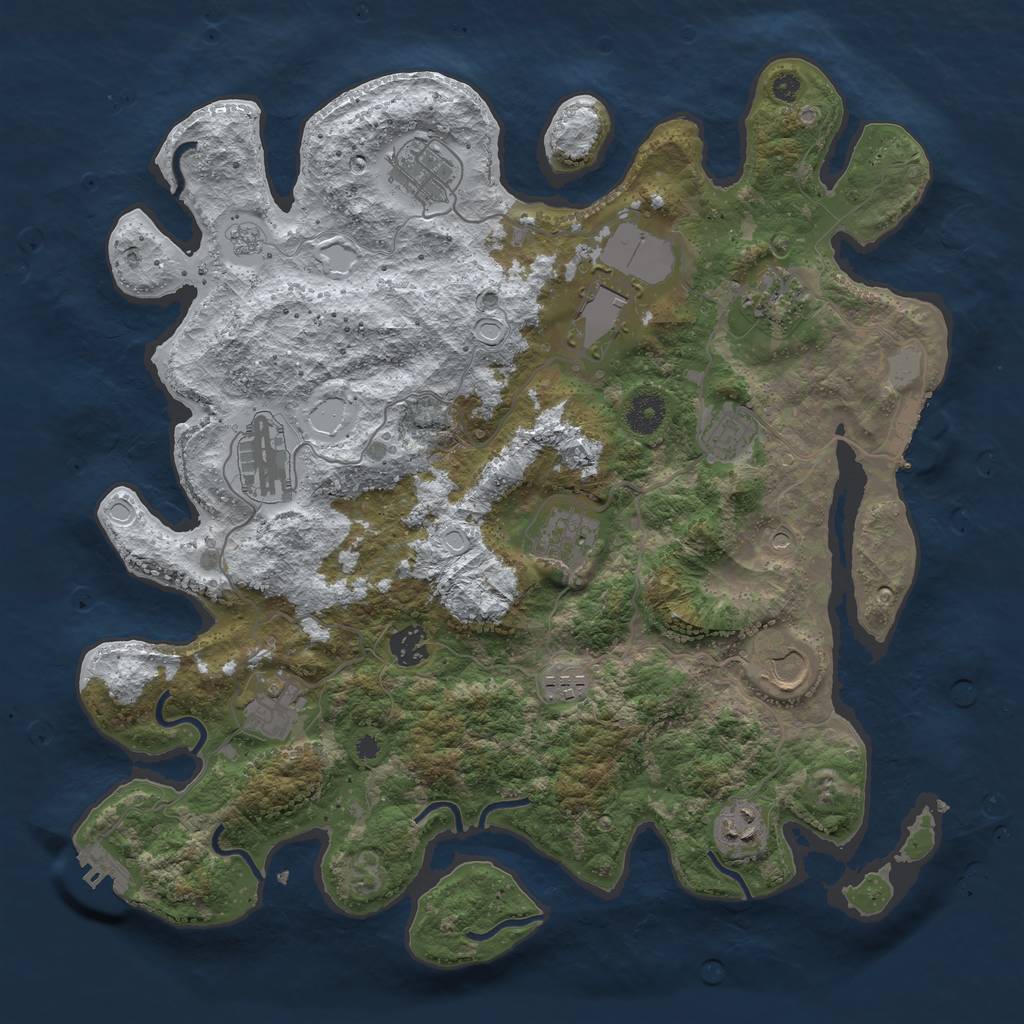 Rust Map: Procedural Map, Size: 3850, Seed: 2022076080, 20 Monuments