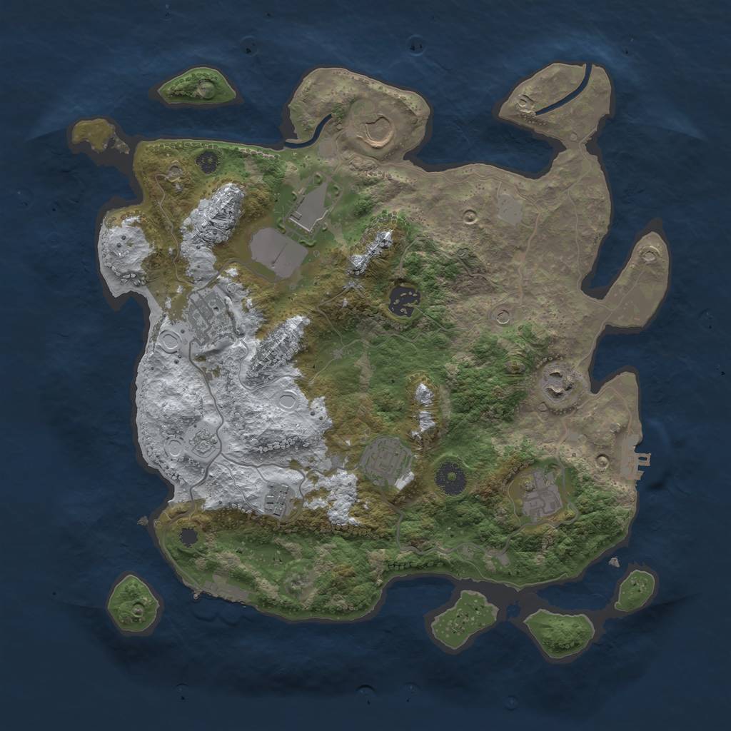 Rust Map: Procedural Map, Size: 3500, Seed: 2350, 17 Monuments