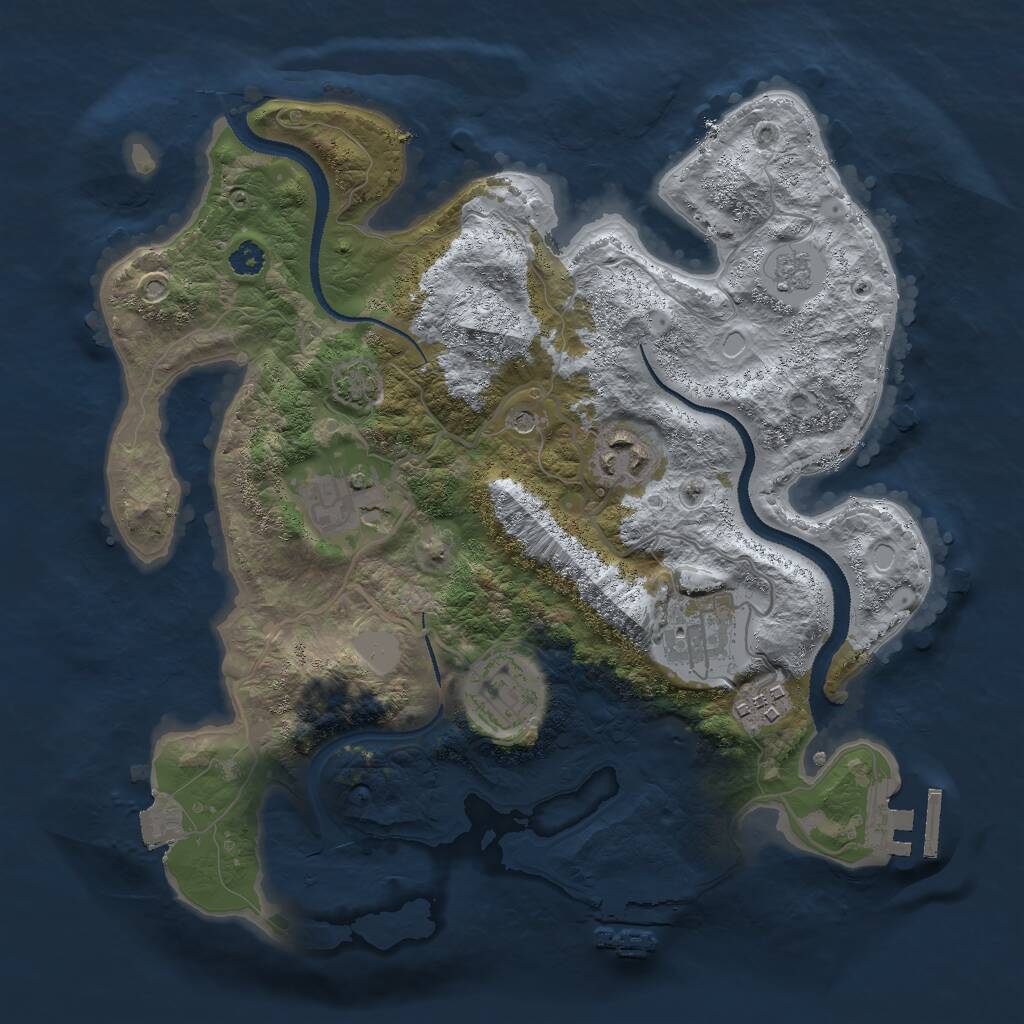 Rust Map: Procedural Map, Size: 3000, Seed: 1059350914, 11 Monuments