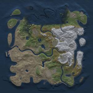 Thumbnail Rust Map: Procedural Map, Size: 4000, Seed: 1246940303, 14 Monuments