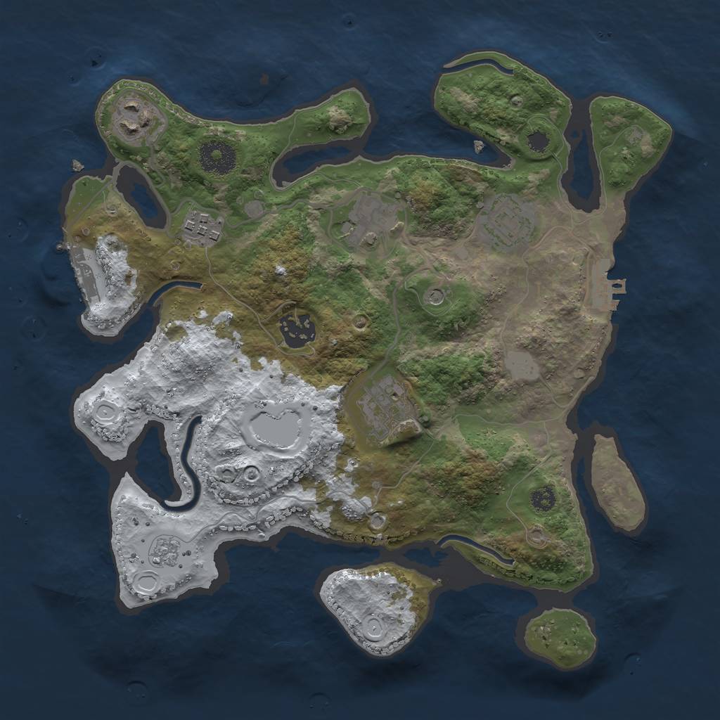 Rust Map: Procedural Map, Size: 3000, Seed: 740, 15 Monuments