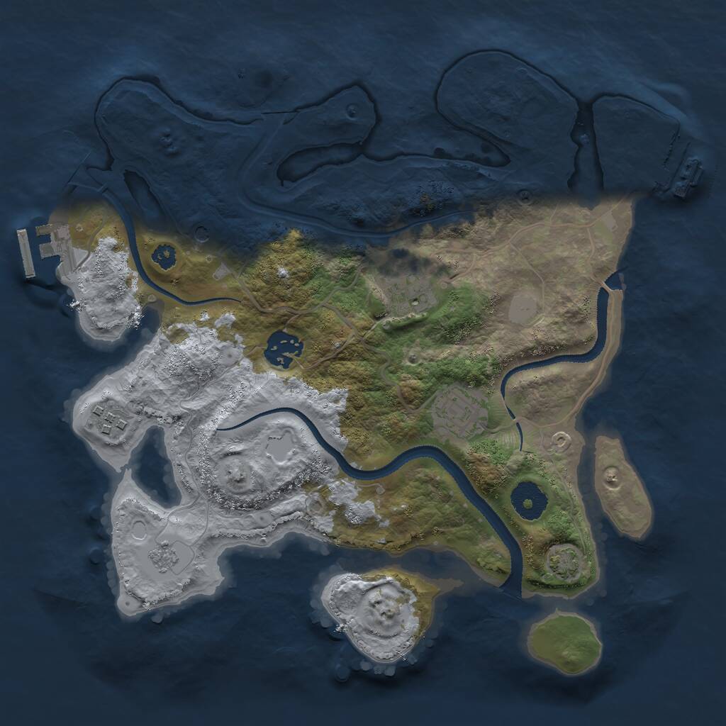 Rust Map: Procedural Map, Size: 3000, Seed: 740, 10 Monuments