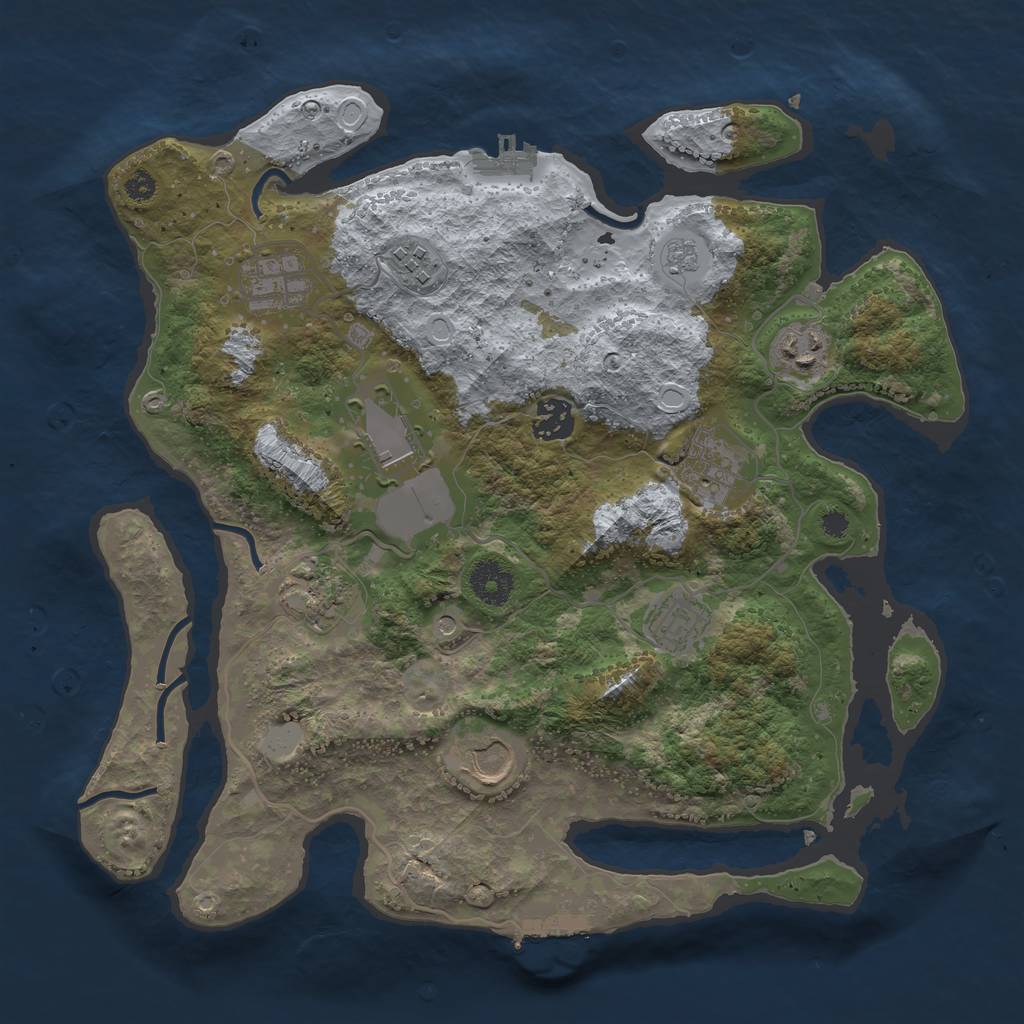 Rust Map: Procedural Map, Size: 3500, Seed: 1995300184, 18 Monuments