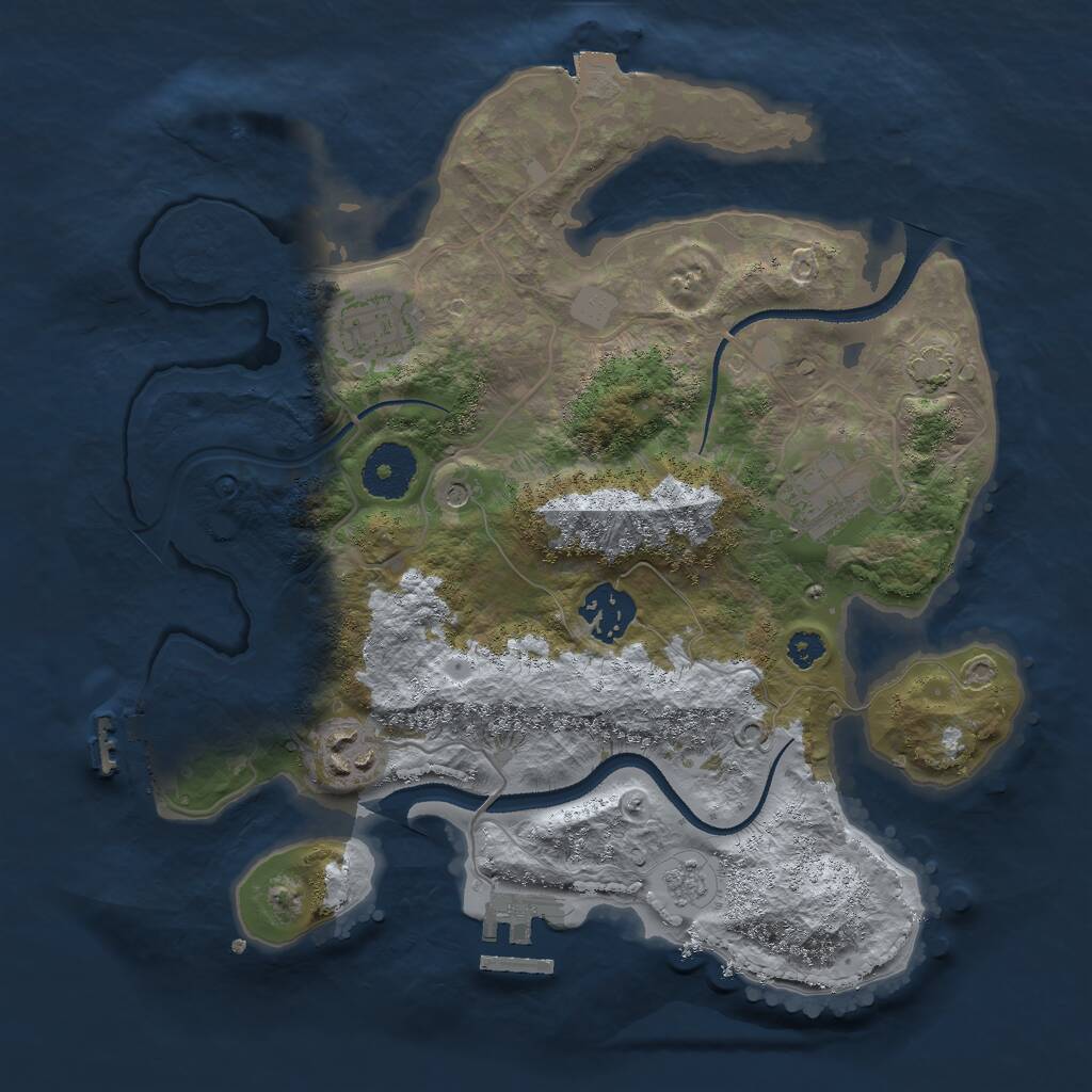 Rust Map: Procedural Map, Size: 3000, Seed: 25489739, 10 Monuments