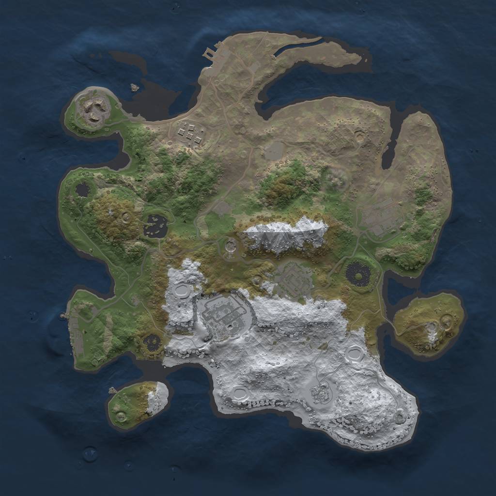 Rust Map: Procedural Map, Size: 3000, Seed: 25489739, 15 Monuments