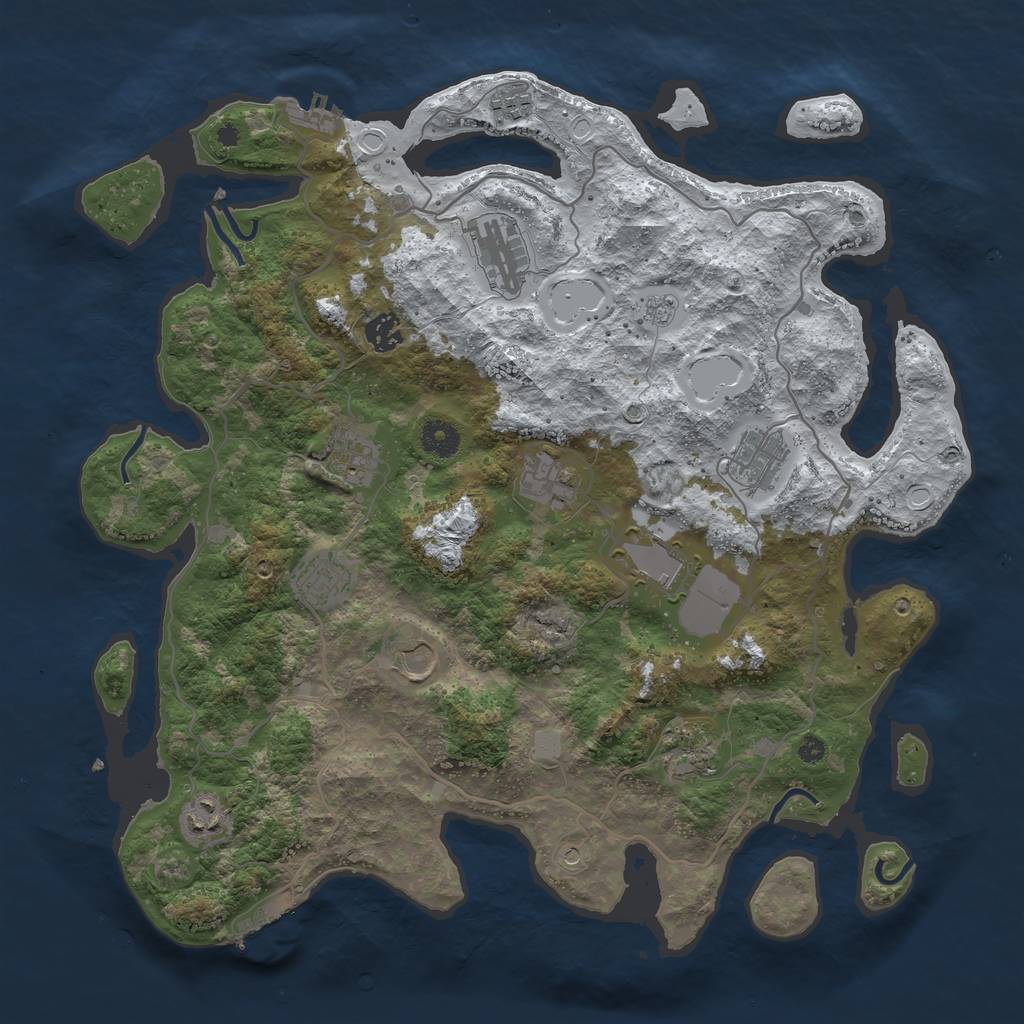 Rust Map: Procedural Map, Size: 4000, Seed: 77437515, 20 Monuments