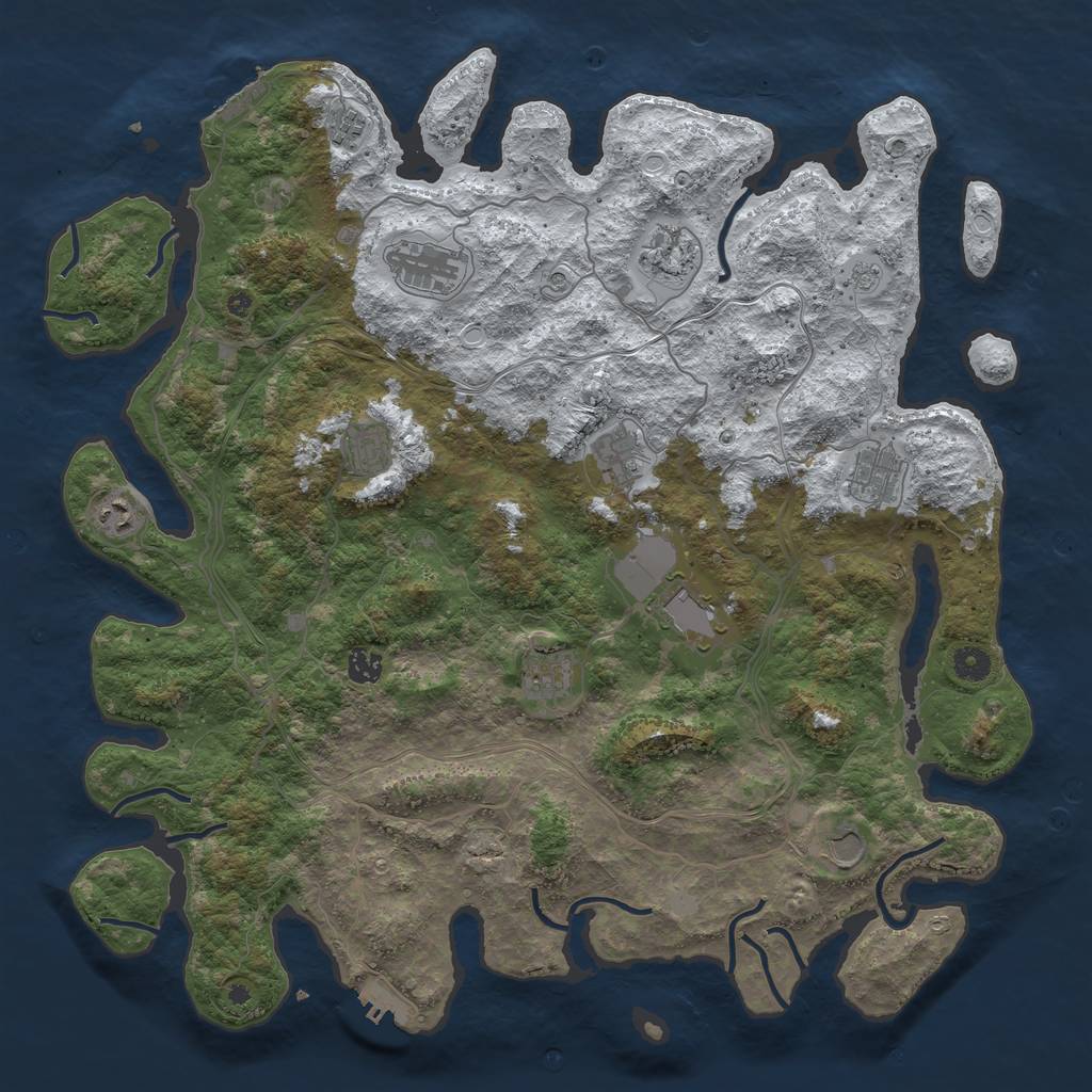 Rust Map: Procedural Map, Size: 4500, Seed: 67437515, 20 Monuments