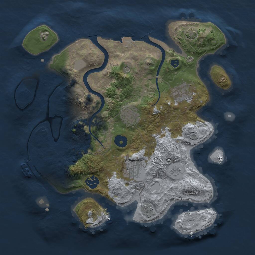 Rust Map: Procedural Map, Size: 3000, Seed: 71413125, 10 Monuments