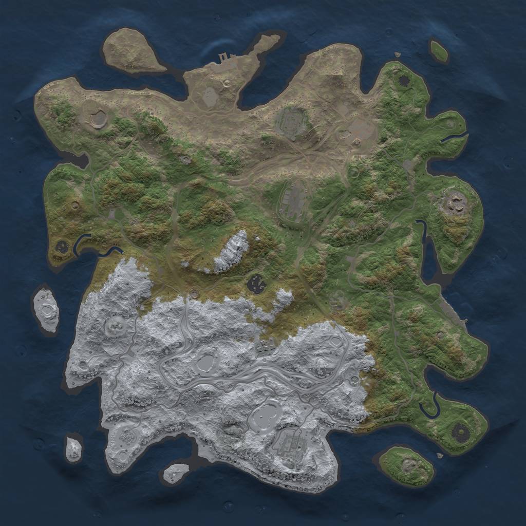 Rust Map: Procedural Map, Size: 4250, Seed: 4292001, 17 Monuments