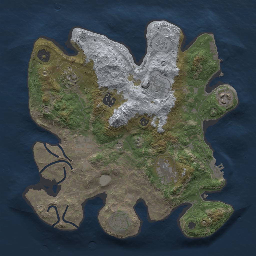 Rust Map: Procedural Map, Size: 3000, Seed: 344458465, 14 Monuments