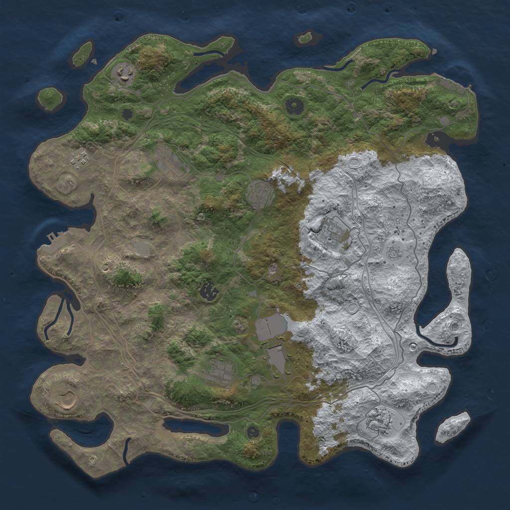 Rust Map: Procedural Map, Size: 4250, Seed: 4686198, 19 Monuments