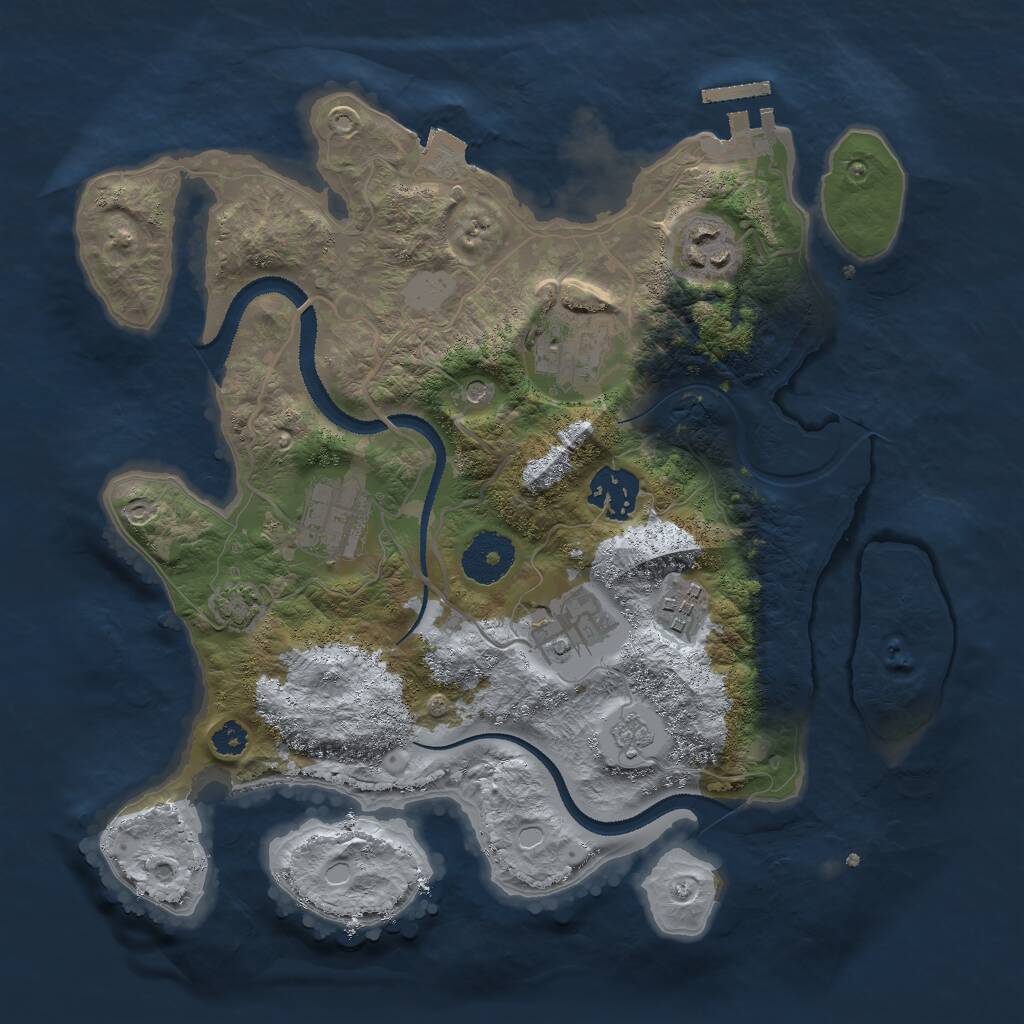 Rust Map: Procedural Map, Size: 3000, Seed: 15913, 11 Monuments