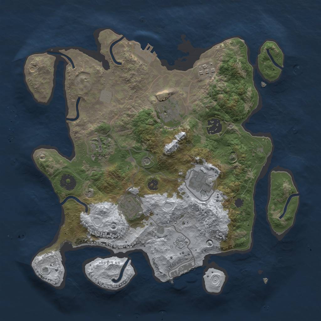 Rust Map: Procedural Map, Size: 3000, Seed: 15913, 15 Monuments