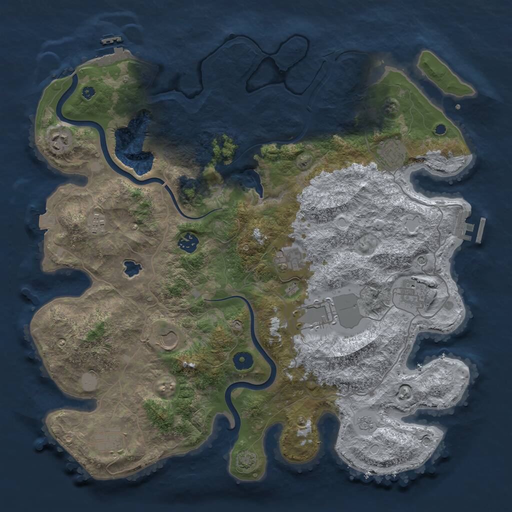 Rust Map: Procedural Map, Size: 4000, Seed: 44257645, 15 Monuments