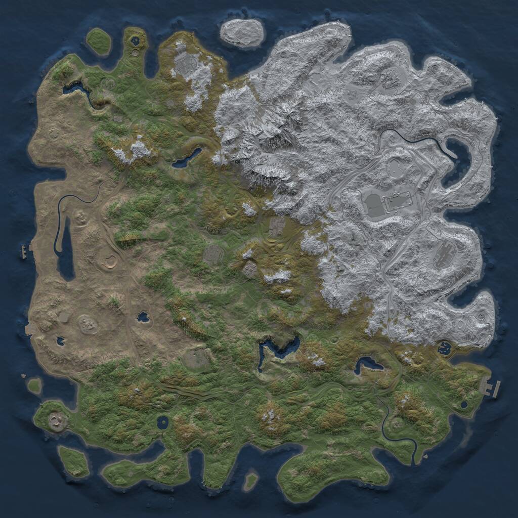 Rust Map: Procedural Map, Size: 6000, Seed: 1633311215, 17 Monuments