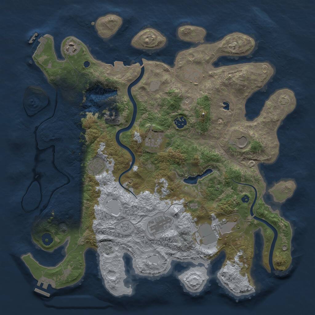 Rust Map: Procedural Map, Size: 4000, Seed: 4567890, 15 Monuments