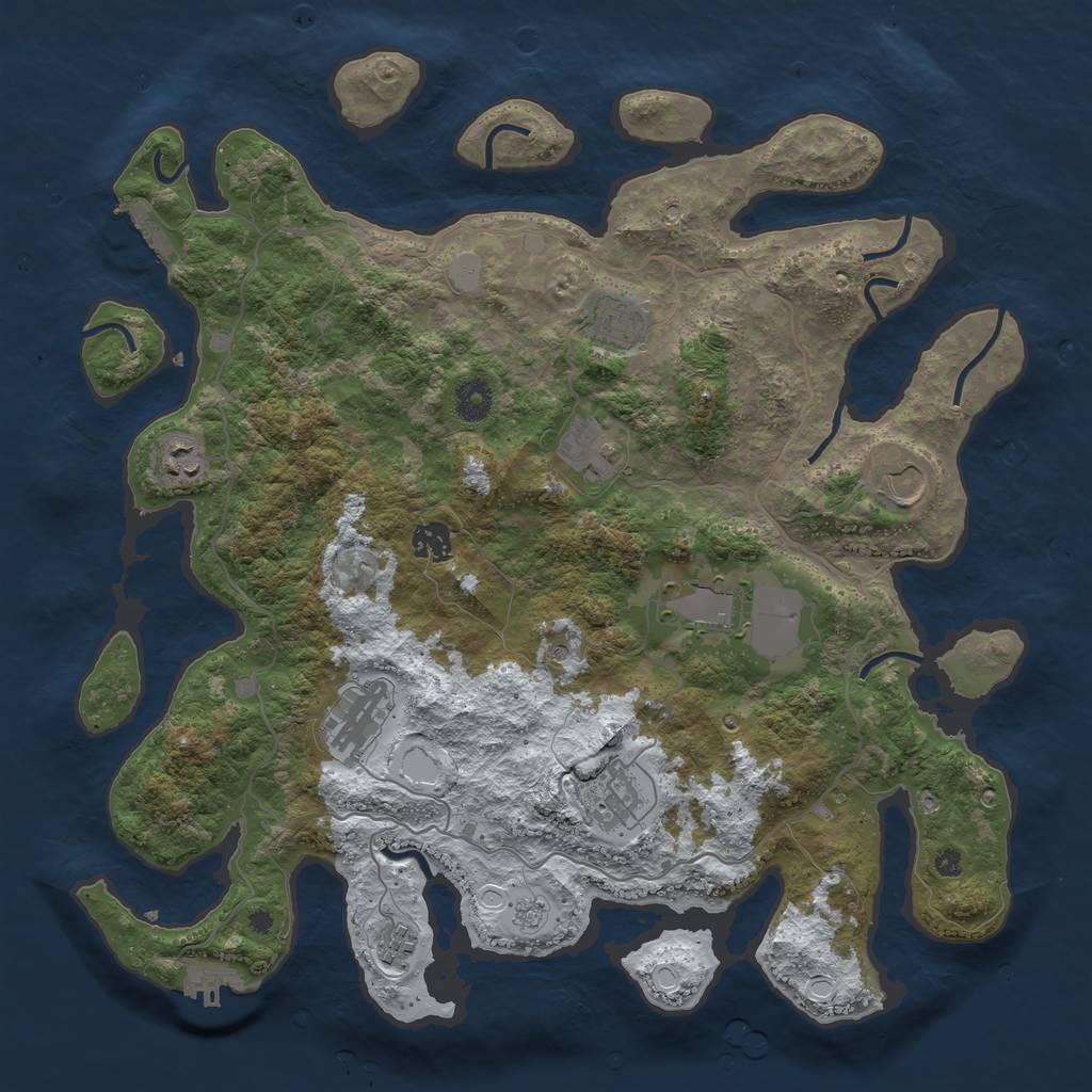 Rust Map: Procedural Map, Size: 4000, Seed: 4567890, 18 Monuments