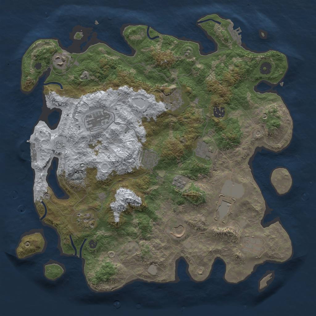 Rust Map: Procedural Map, Size: 3850, Seed: 846509149, 20 Monuments