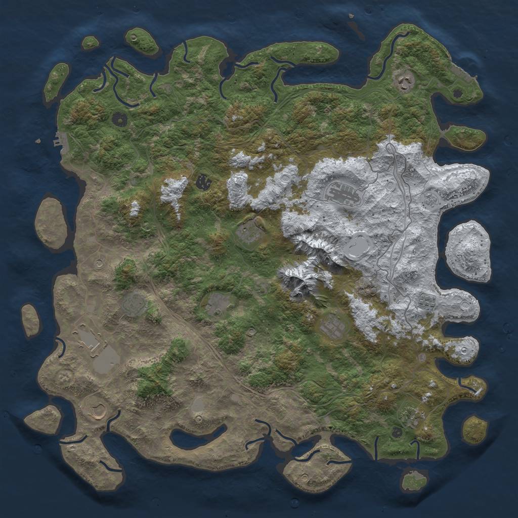 Rust Map: Procedural Map, Size: 5000, Seed: 62218, 20 Monuments