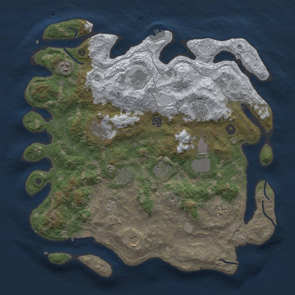 Rust Map: Procedural Map, Size: 4200, Seed: 6000000, 20 Monuments