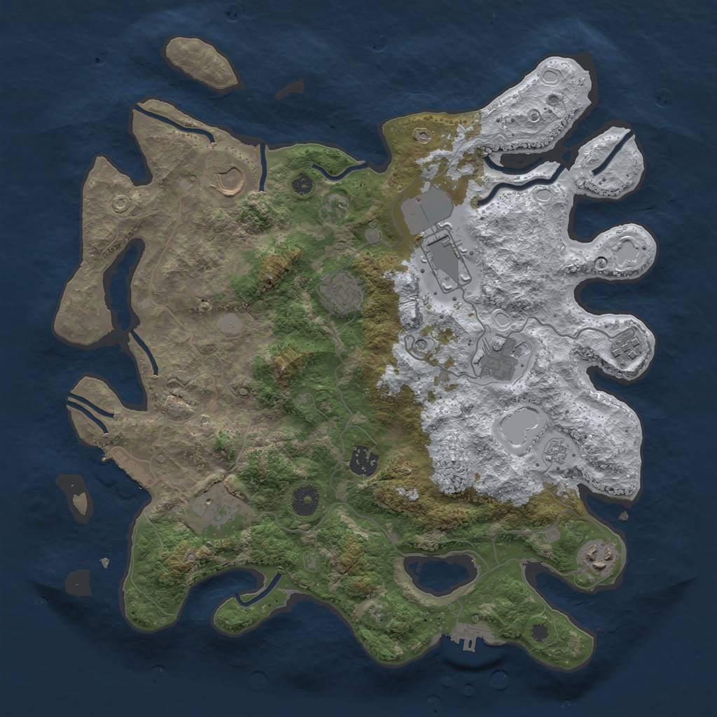 Rust Map: Procedural Map, Size: 3700, Seed: 19635, 17 Monuments