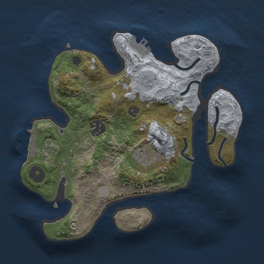 Rust Map: Procedural Map, Size: 2500, Seed: 278366013, 10 Monuments