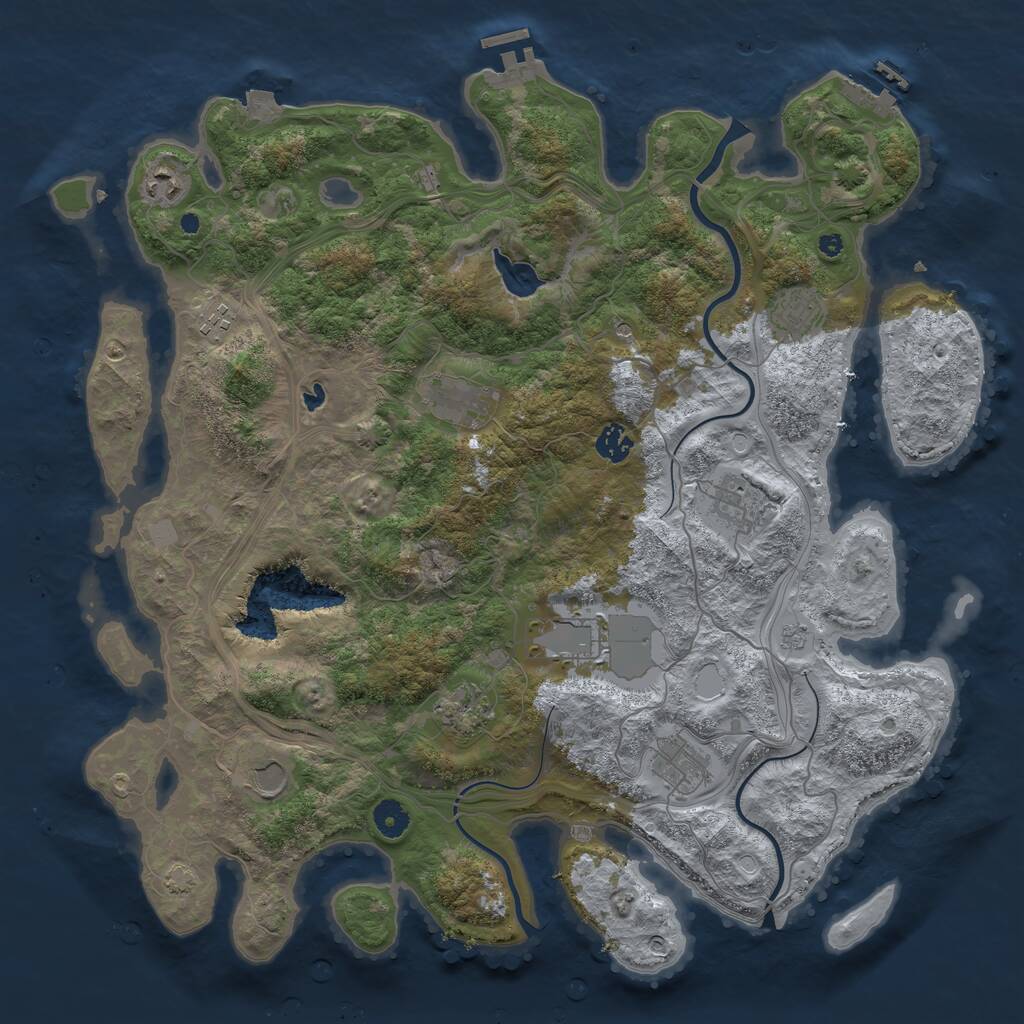 Rust Map: Procedural Map, Size: 4250, Seed: 35500, 16 Monuments