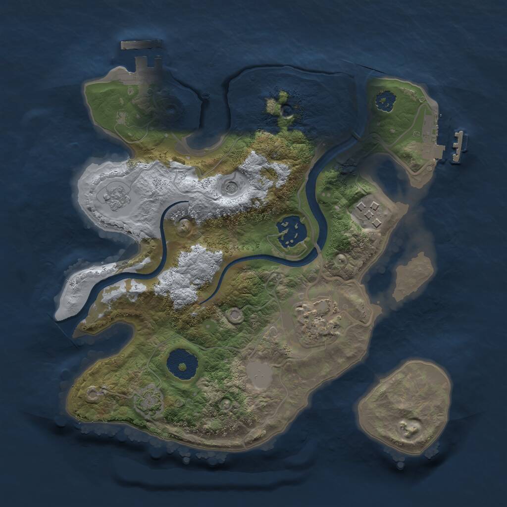 Rust Map: Procedural Map, Size: 2500, Seed: 45681, 9 Monuments