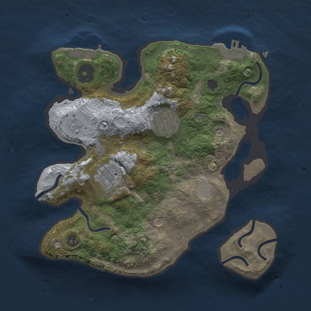 Rust Map: Procedural Map, Size: 2500, Seed: 45681, 11 Monuments