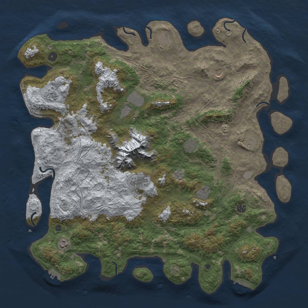 Rust Map: Procedural Map, Size: 5000, Seed: 98534, 20 Monuments