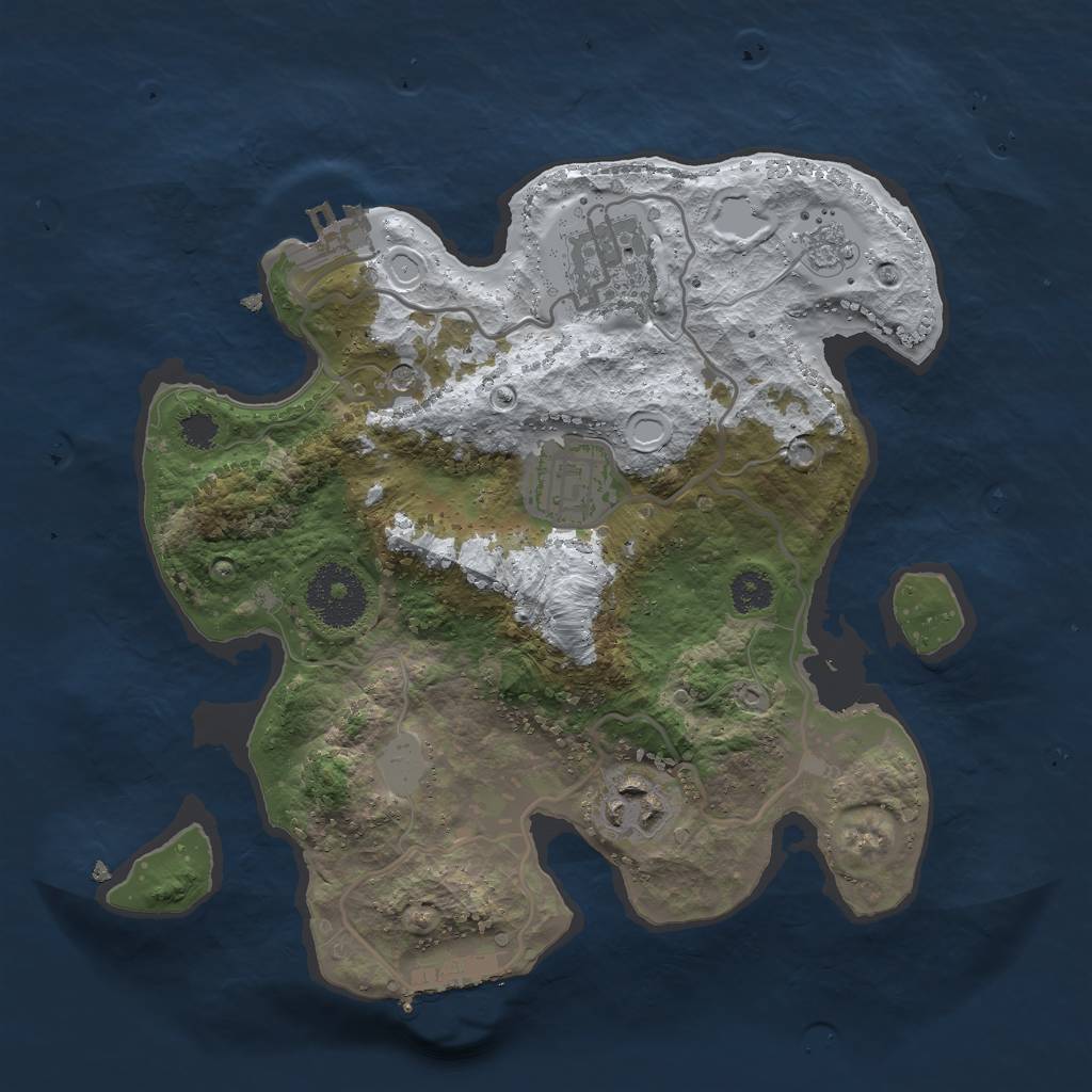 Rust Map: Procedural Map, Size: 2700, Seed: 852317726, 12 Monuments