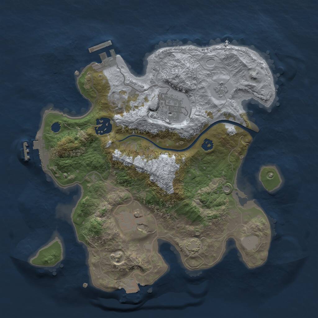 Rust Map: Procedural Map, Size: 2700, Seed: 852317726, 8 Monuments