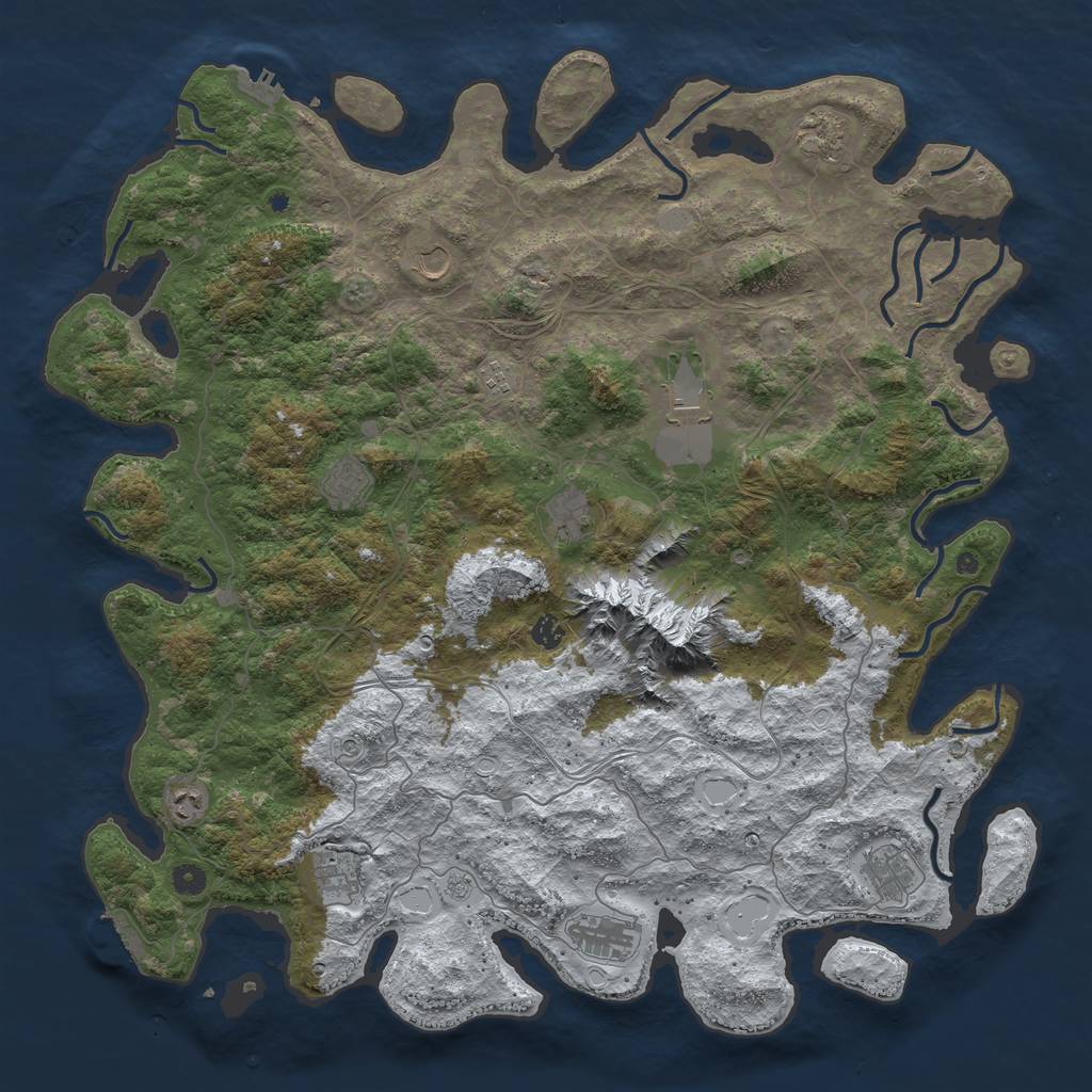 Rust Map: Procedural Map, Size: 5000, Seed: 50005000, 20 Monuments