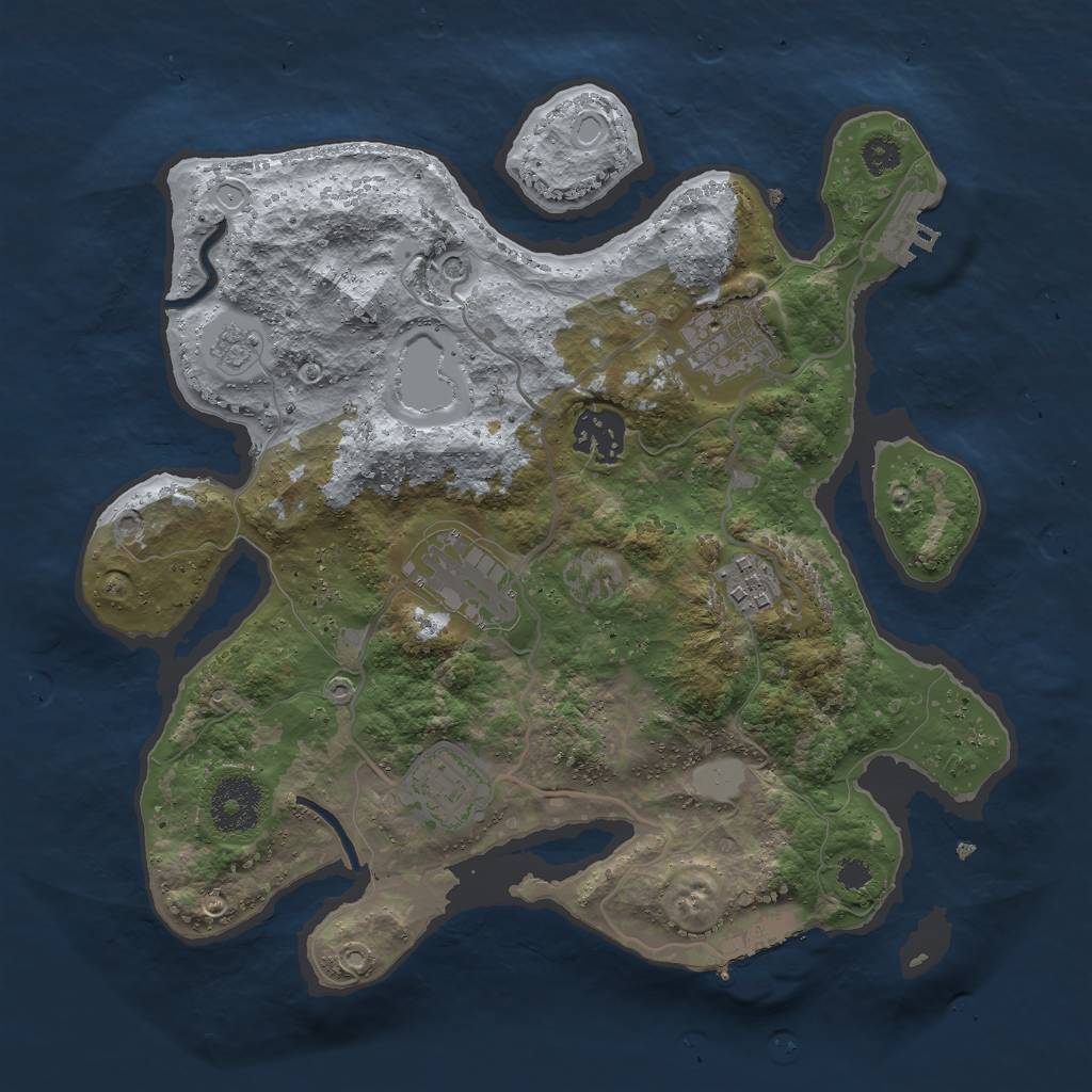 Rust Map: Procedural Map, Size: 3000, Seed: 1717315747, 14 Monuments