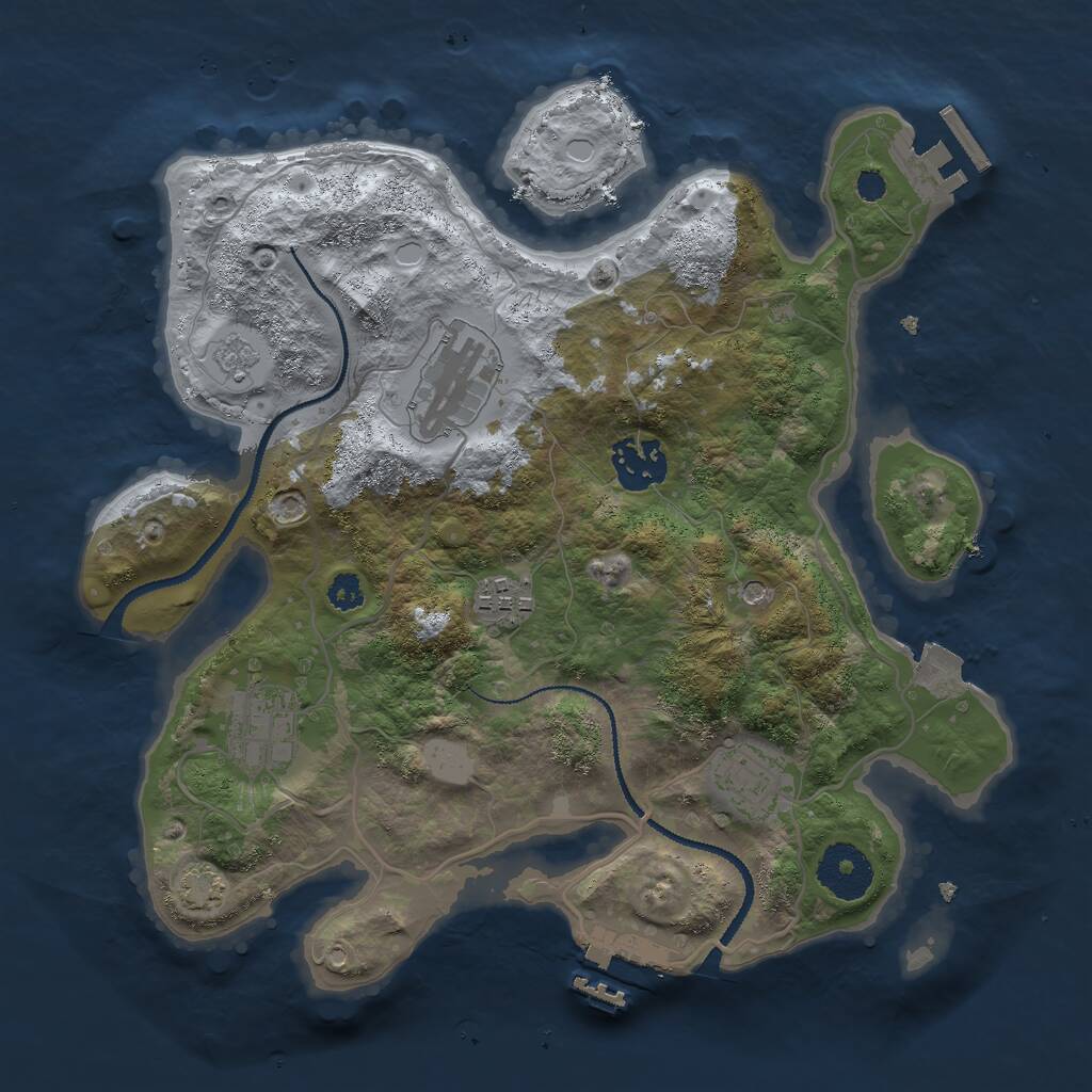 Rust Map: Procedural Map, Size: 3000, Seed: 1717315747, 11 Monuments