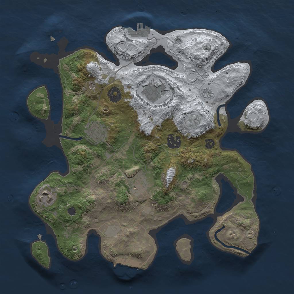 Rust Map: Procedural Map, Size: 3000, Seed: 200000, 14 Monuments