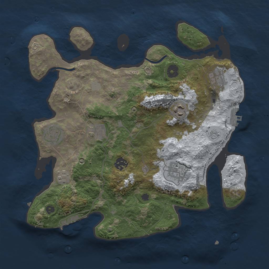 Rust Map: Procedural Map, Size: 3209, Seed: 6668, 15 Monuments