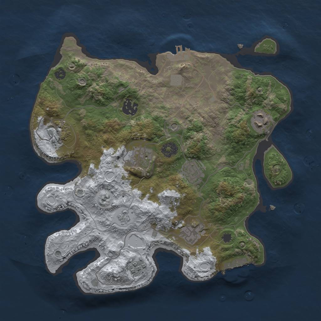 Rust Map: Procedural Map, Size: 3000, Seed: 1179022997, 16 Monuments