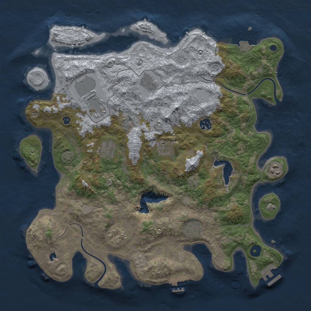 Rust Map: Procedural Map, Size: 4000, Seed: 615834, 15 Monuments